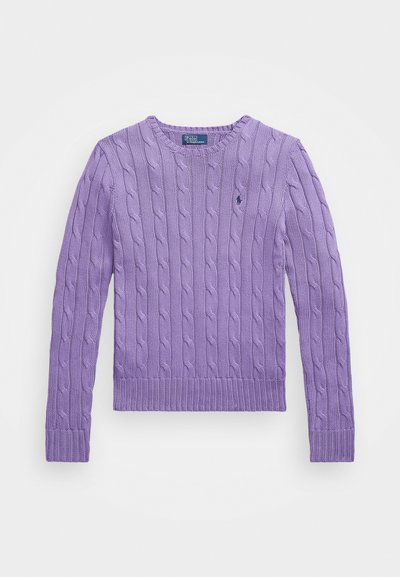 Polo Ralph Lauren CABLE KNIT COTTON CREWNECK SWEATER - Pulover - spring violet