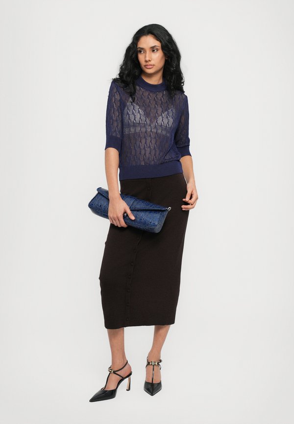 BUTTON DETAIL MIDI SKIRT - Pencil skirt - dark chocolate4