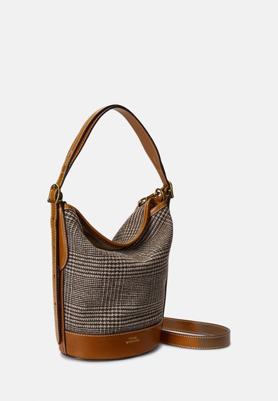 Polo Ralph Lauren PLAID SMALL BELLPORT BUCKET BAG - Ručna torba - brown