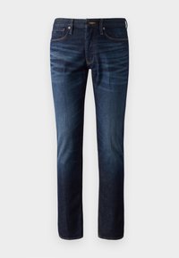 Pieguloša piegriezuma džinsi - denim blu