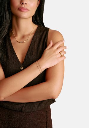 THOMAS SABO, ARMBAND DOPPELREIHIG ZIRKONIA - Bracelet - gelbgoldfarbe-coloured, weiß