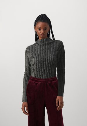 ONLY ONLHELLE MOCK NECK - Strickpullover - dark grey melange