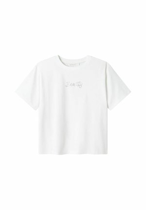 T-shirt med print - bright white