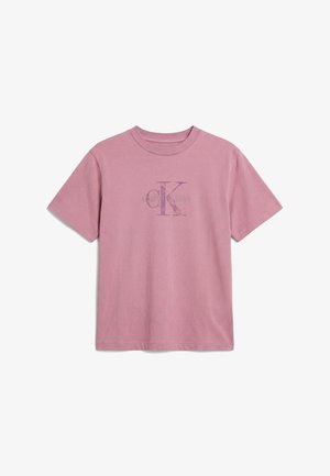 Calvin Klein Jeans, BOXY HAND DRAWN MONOLOGO - Μπλουζάκι με στάμπα - dusky orchid