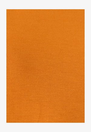Tela naranja sólida con una fina textura de punto acanalado, que muestra líneas verticales y una superficie lisa.