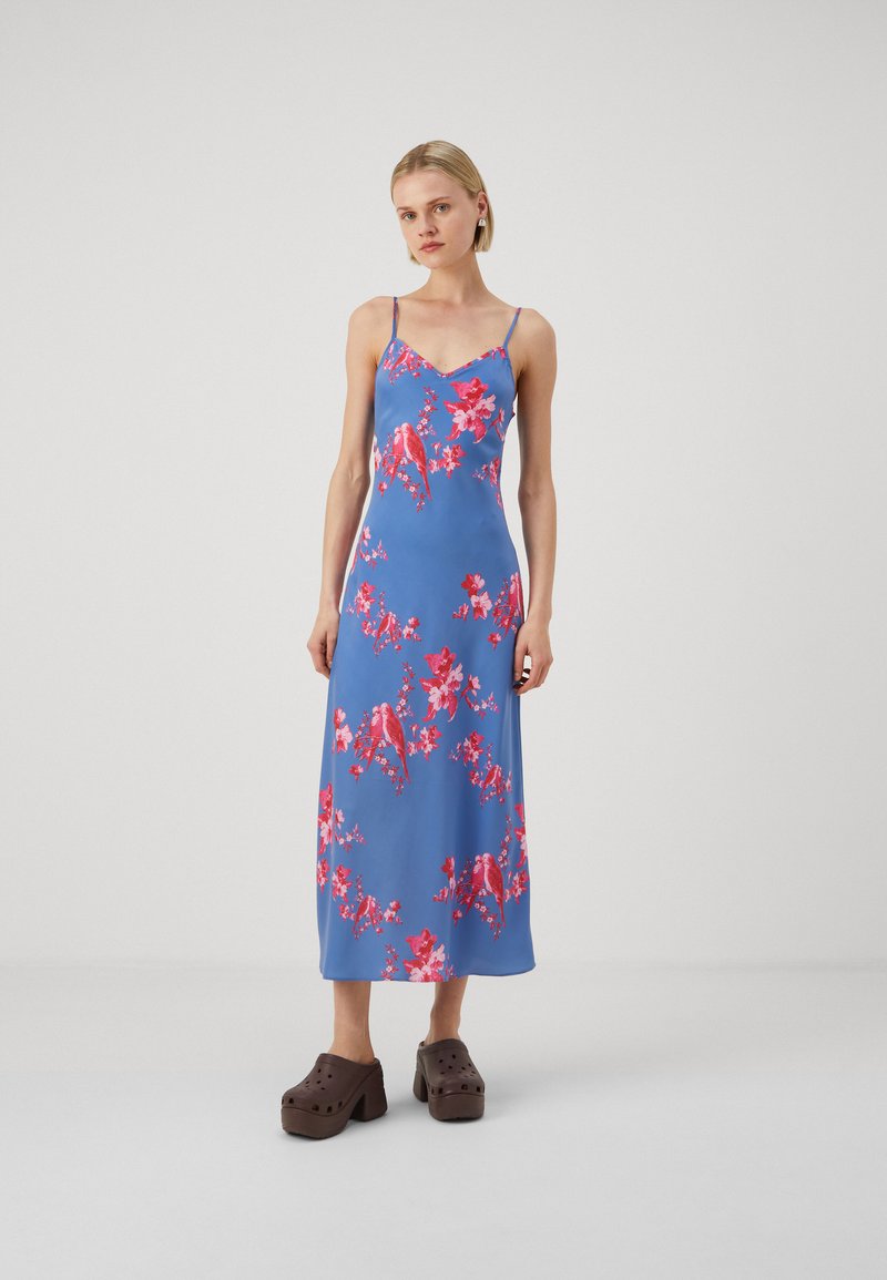 AllSaints BRYONY IONA DRESS - Day dress - neon pink/blue-grey - Zalando.ie