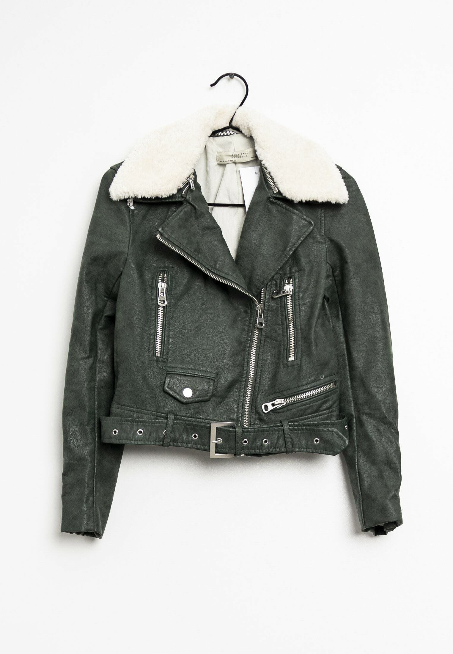 zara dark green leather jacket