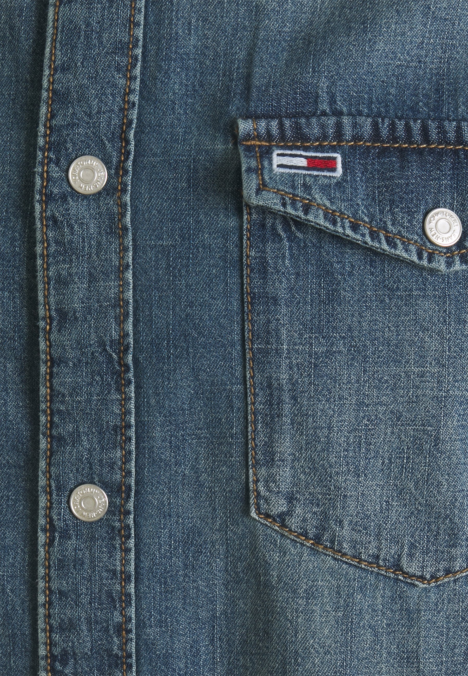 Tommy Jeans WESTERN SHIRT - Hemd - mid indigo/blue denim - Zalando.de
