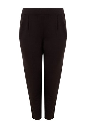 Yours Clothing, NAVY DOUBLE PLEAT JERSEY HAREM TROUSERS - Spodnie materiałowe