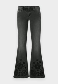 TREND DROP CUTWORK - Jeans a zampa - black denim