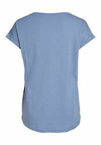 Blå kortärmad t-shirt i bomull, med rund halsringning, sidokilar och en lös passform med en mjuk textur.