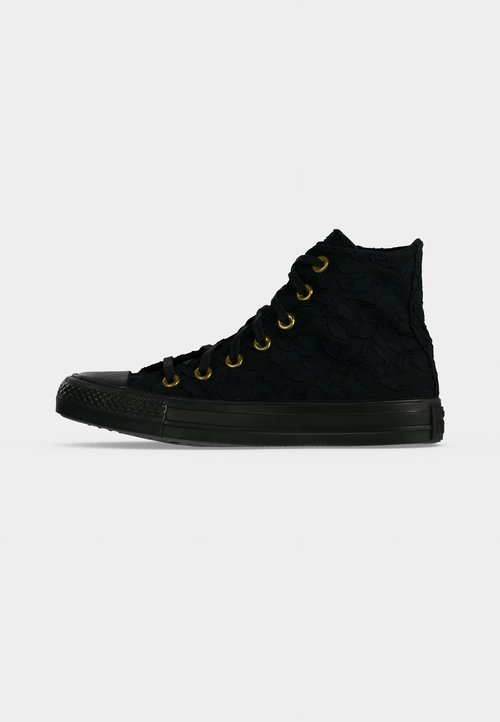 Converse CHUCK TAYLOR ALL STAR LACE - Zapatillas altas - black/black/gold coloured — photo 2