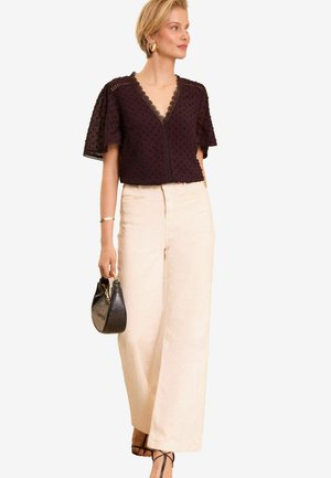 Love & Roses DOBBY FLUTTER SLEEVE - Blůza - red