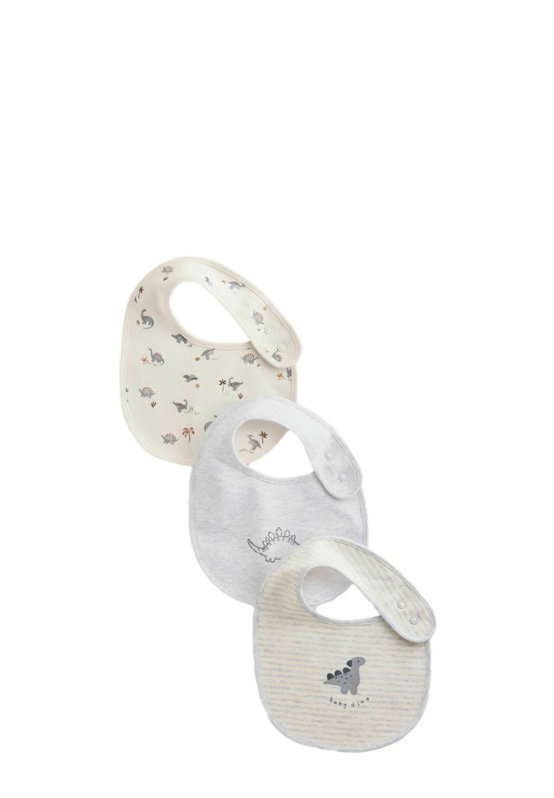 Next - 3 PACK  - Bib - grey dinosaur, Enlarge
