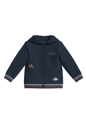 AVEC DÉTAILS CÔTELÉS ET BRODÉS - Felpa con zip - navy