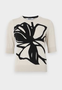 DKNY GRAFFITI FLORAL  - Neule - light city khaki/black