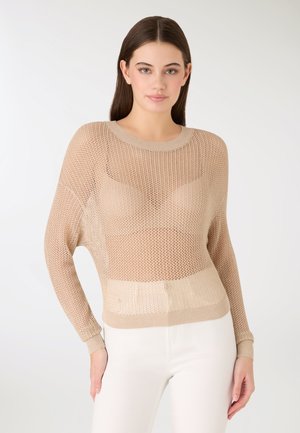 CROP EFFETTO LUCCICANTE  - Maglione - beige chiaro