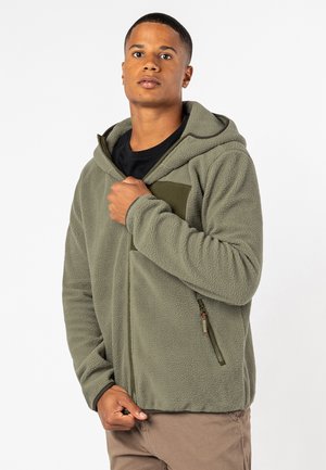 TEDDY MIT KAPUZE - Fleecejacke - middle-green