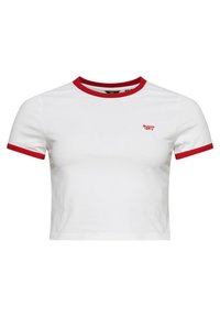 VINTAGE RINGER CROP - Camiseta básica - optic white/varsity red