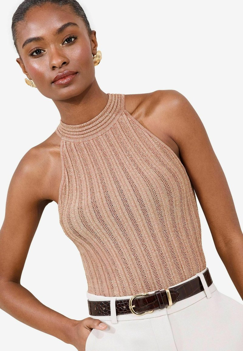 Lipsy - SPARKLE HALTER NECK  - Viršus - pink, Padidinti