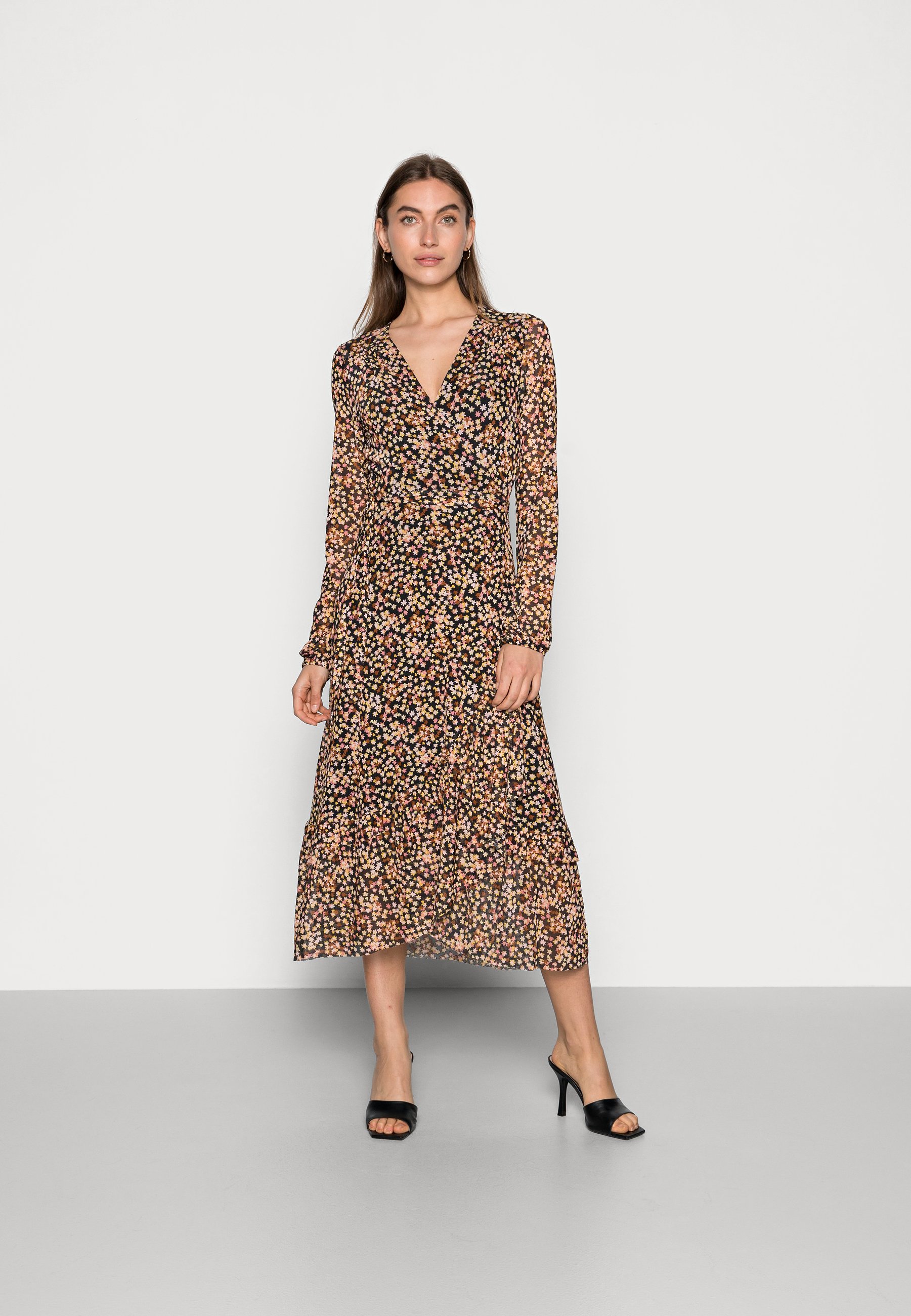 Fabienne Chapot NATASJA FRILL DRESS - Day dress - black/lovely pink/pink -  Zalando.co.uk