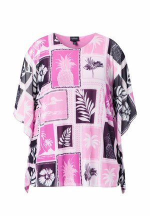 Ulla Popken, PRINTED LAYERED MESH BLOUSE - Blouse - pale pink