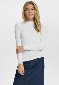 NUBOWIE LACE BLOUSE - Långärmad tröja - cloud dancer