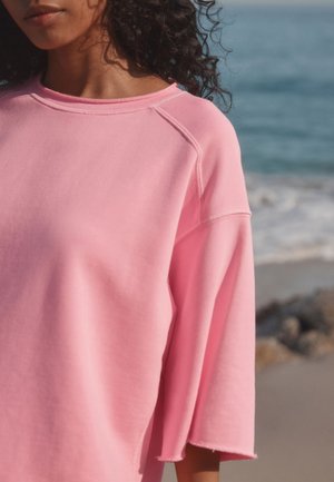 Next RAW HEM DETAIL WASHED CREW NECK - Rochie de zi - fluro pink