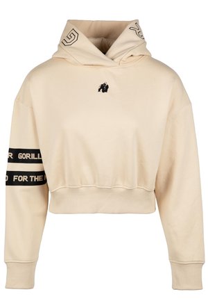 Gorilla Wear TRACEY CROPPED - Felpa con cappuccio - beige