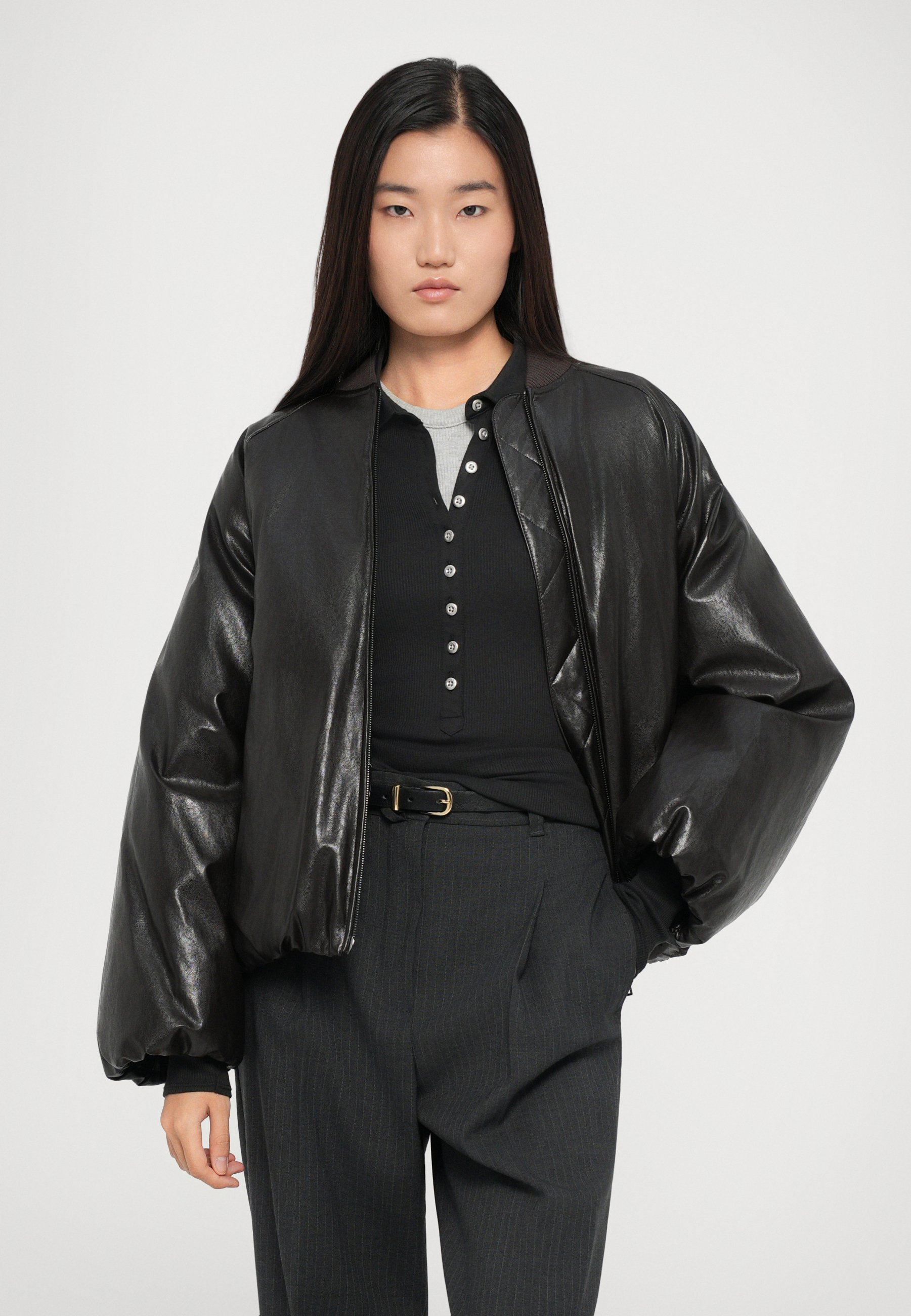 Weekend Max Mara POTENTE - Faux leather jacket - cioccolato/dark
