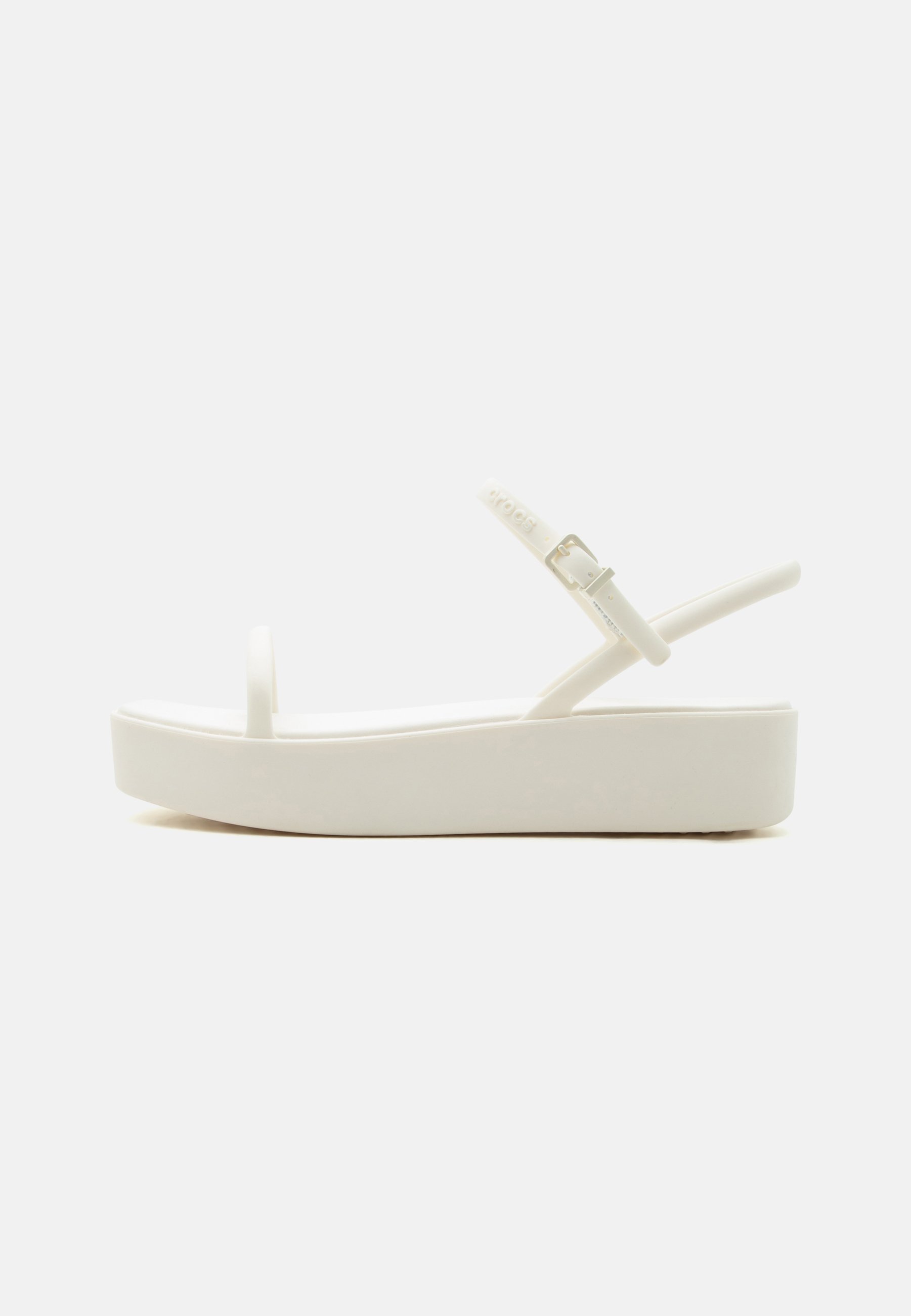 Crocs MIAMI PLATFORM Y STRAP - Platform sandals - chalk/white