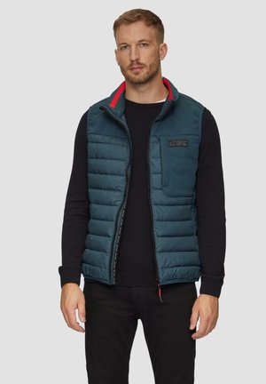 s.Oliver PUFFER MIT KONTRAST-DETAILS
 - Bodywarmer - petrol