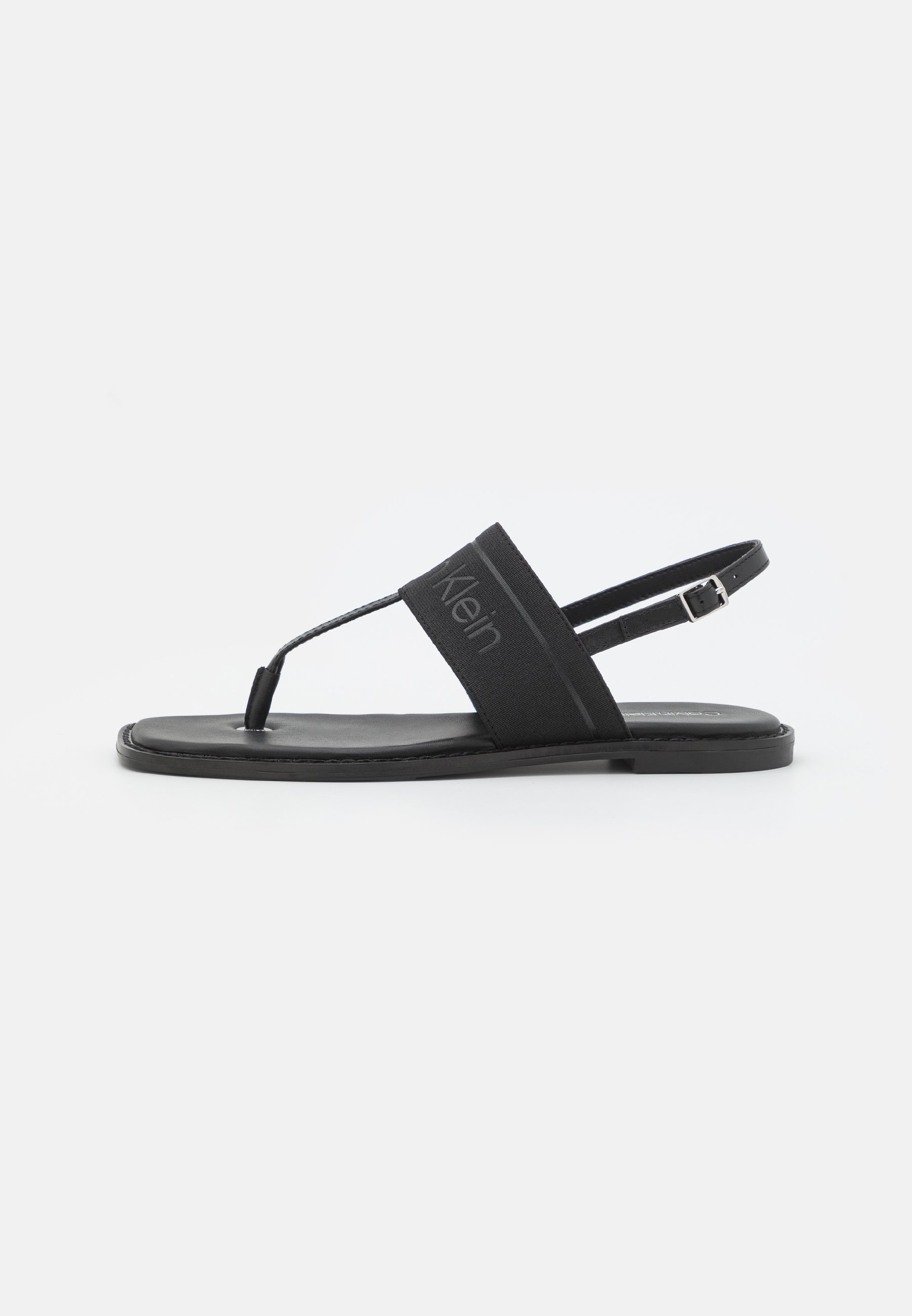 Calvin Klein SQUARED FLAT - Sandalias de dedo - black/negro - Zalando.es