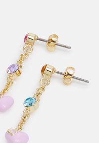 COACH HEART DROP EARRINGS - Brincos - gold-coloured/pink/multicoloured