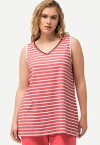 Ulla Popken STRIPED - Top - dark coral