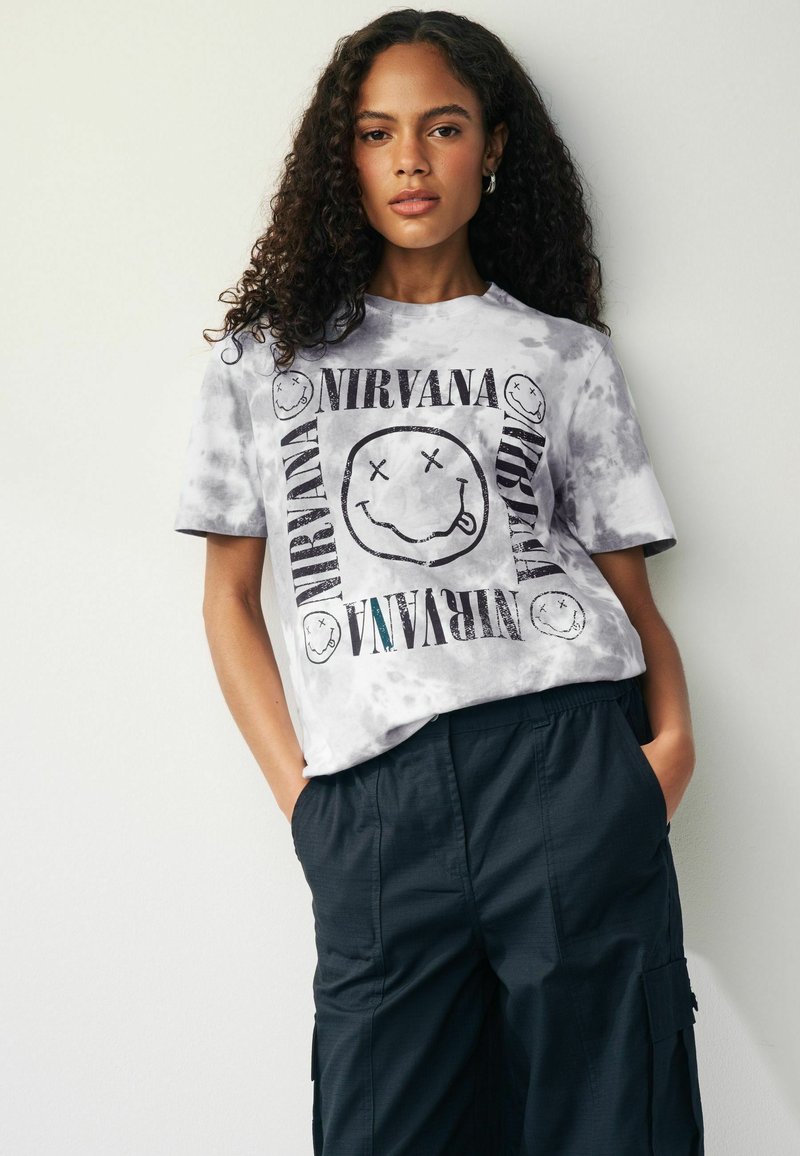 Next NIRVANA LICENSE  - T-shirt med print - grey white