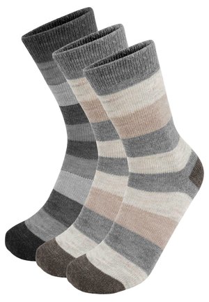6 PAAR ALPAKA BREITGESTREIFT - Socken - beige/beige/anthrazit