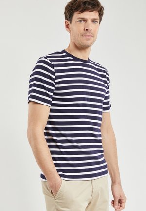 Armor lux MORGAT MARINIÈRE - T-shirt imprimé - navire blanc