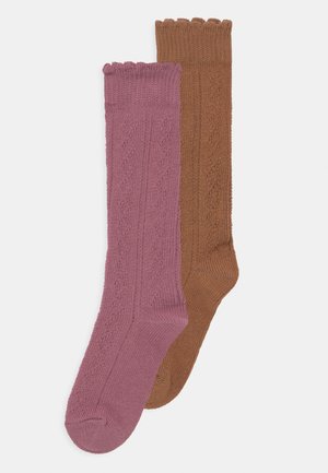 TRAFORATO 2 PACK UNISEX - Kojinės iki kelių - dusty rose/brick