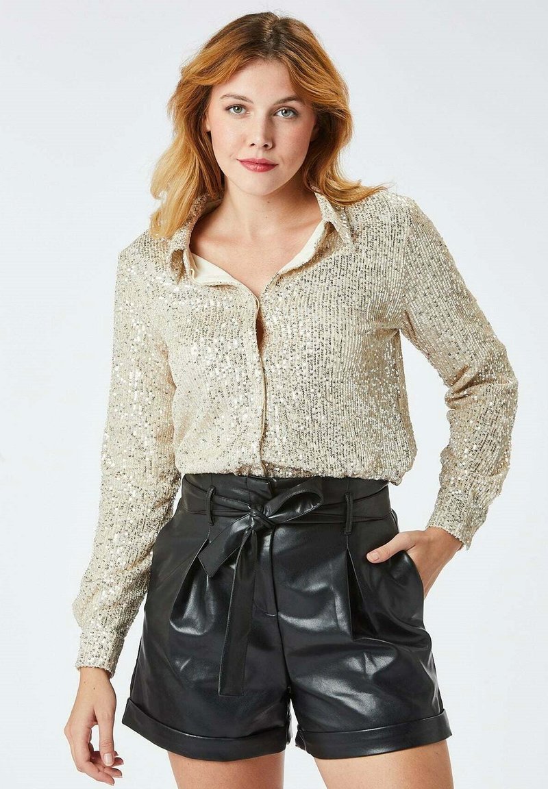 zibi London À SEQUINS ADA Buttondown blouse beige Zalando.de