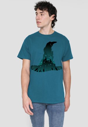 Cotton Soul, HARRY POTTER SORTING HAT AND HOGWARTS ATTACK - Print T-shirt - blue-grey