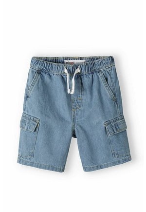 CARGO POCKETS AND SHORT LEG - Jeansshorts - light  blue denim