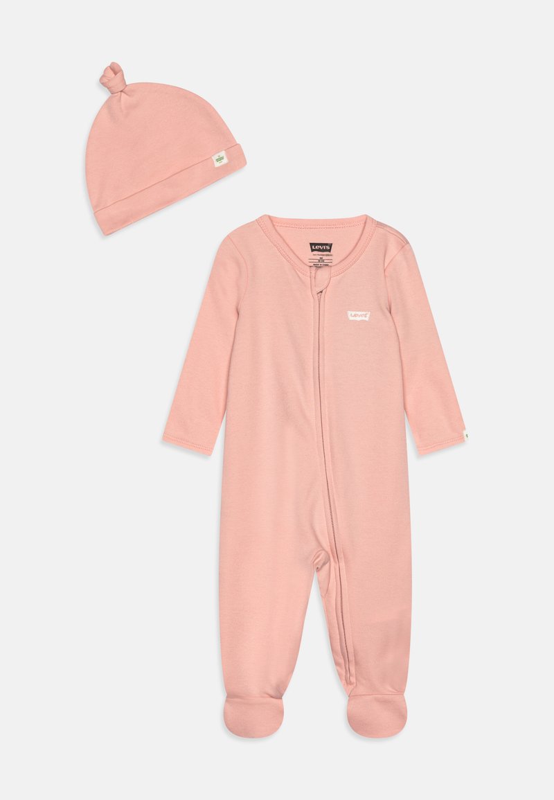 Levi's® FOOTED COVERALL HAT SET - Grenouillère - peachskin