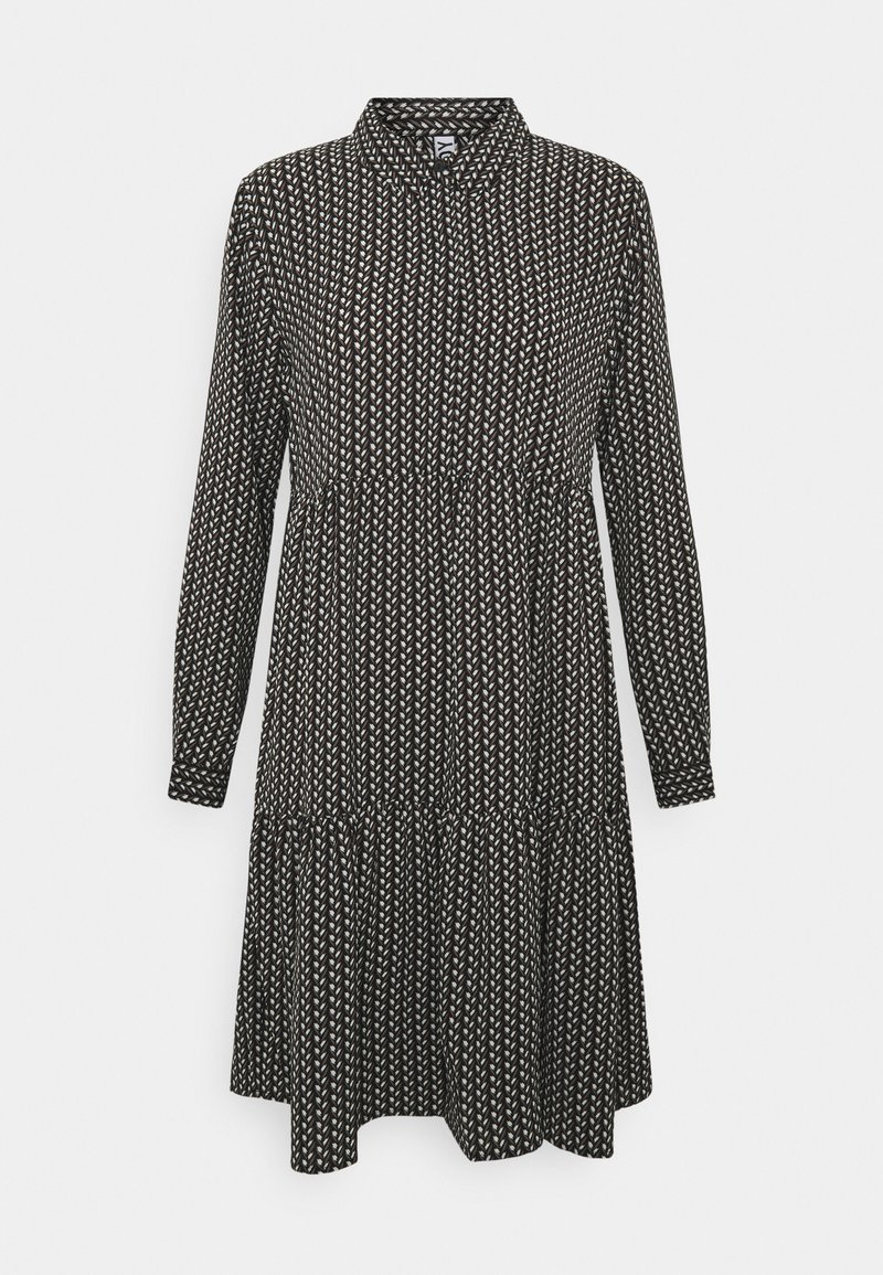 JDY PIPER - Vestido camiseiro - black/egret/natural geometric