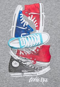 Converse STACKED REMIX PULL OVER - Jersey con capucha - dark grey heather