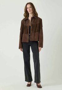 YAS YASHANNAH  - Leather jacket - chocolate brown