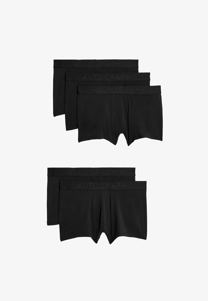 Conjunto de bóxers de algodón negro, que presenta una textura suave y una cinturilla elástica con la marca en relieve "AUTOGRAPH". Un total de cuatro pares.