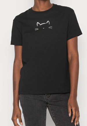 T-shirt med print - black