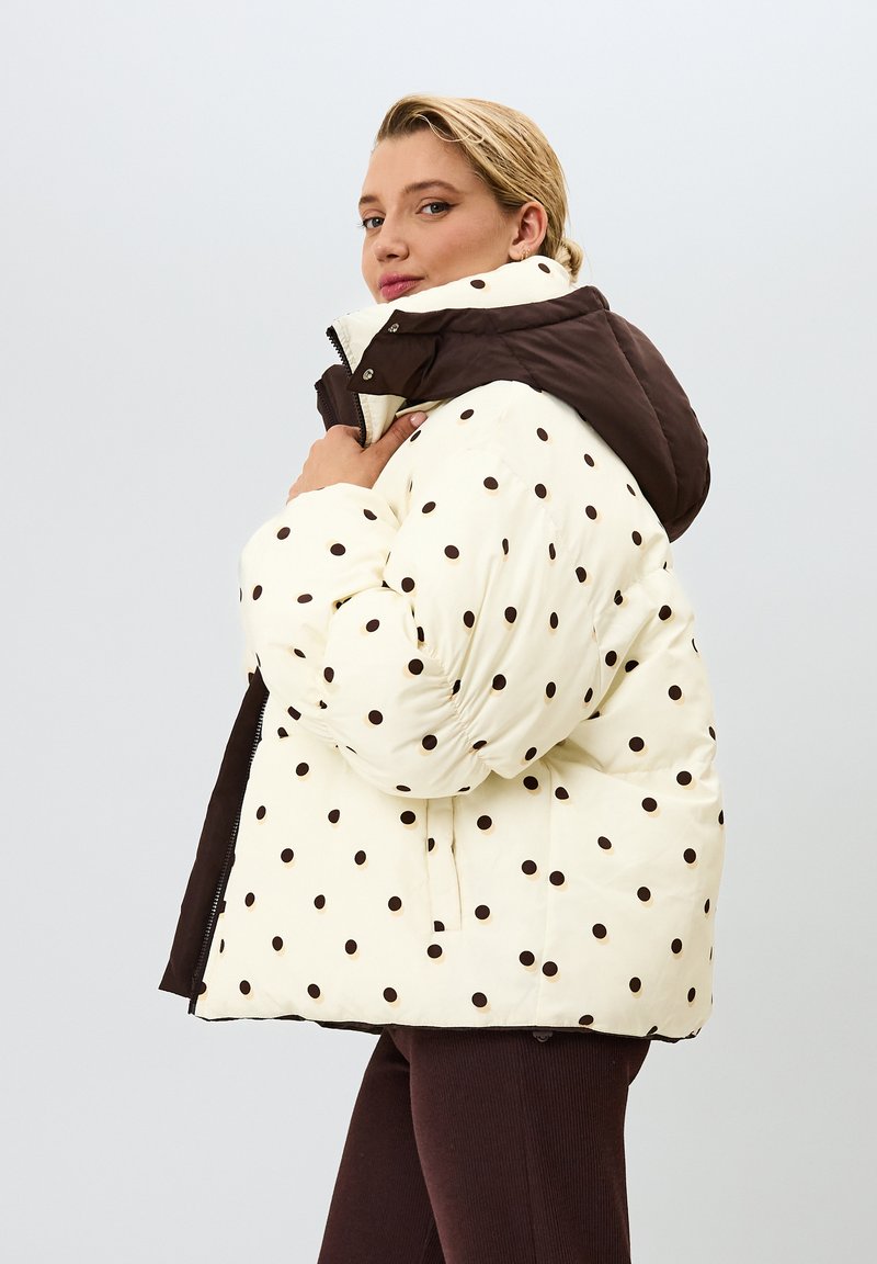 OH APRIL NICKY PUFFER - Winter jacket - truffle polkadots/dark