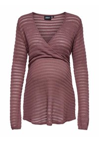 NORMAL GESCHNITTEN V-AUSSCHNITT  - Pulover - rose brown